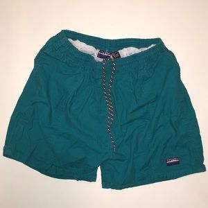 Vintage White Sierra - Teal Swim Trunks - L
